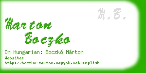 marton boczko business card