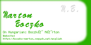 marton boczko business card